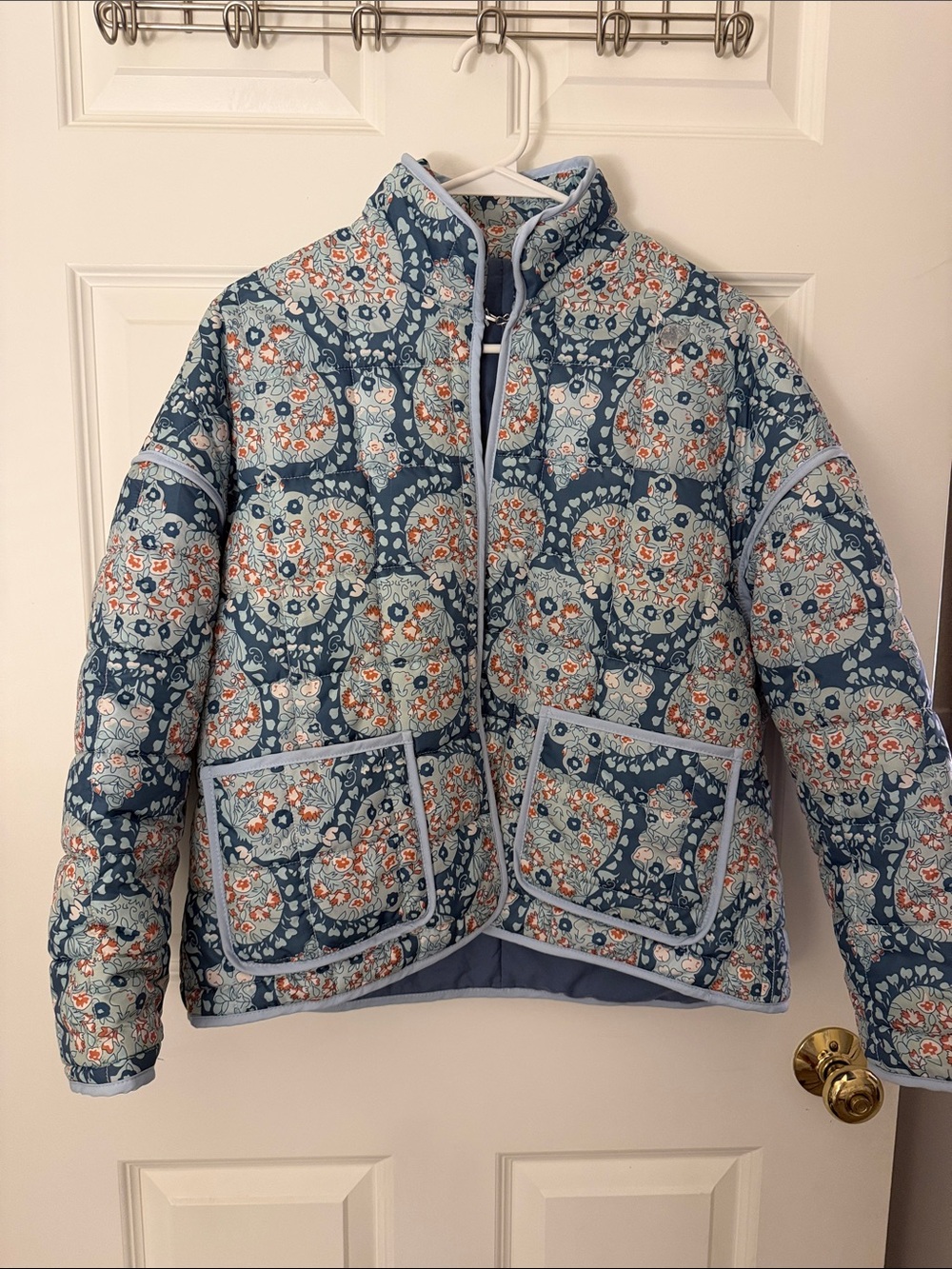 Quilted Floral Jacket - Blue Multi